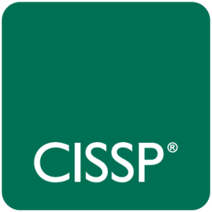 This is the official logo for CISSP featuring a green square with white letters, symbolizing certified information systems security professionalism.