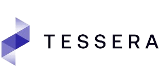 Logo of Tessera Therapeutics, featuring a geometric design with purple and blue shades and the word 