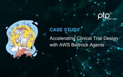 Feature image for PTP Cloud case study on accelerating clinical trial design using AWS Bedrock agents for life sciences and biotech organizations