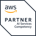 AWS Partner Network badge displaying the official AWS logo above the words 'Advanced Consulting Partner' in black letters on a white background. Also Life Sciences Competency